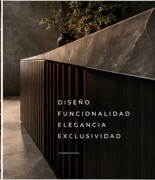 Mueble a medida Lunova en madera y mármol — Diseño, funcionalidad, elegancia, exclusividad