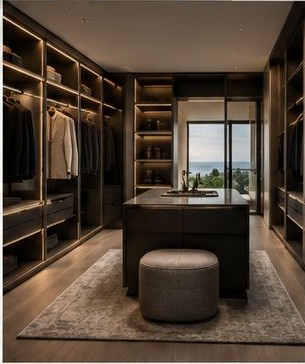 Vestidor de lujo Lunova con vista al mar